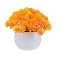 thumbnail image 2 of LHNFT Artificial Fake Potted Plants, Fake Flowers, Plastic Faux Plants Indoor with White Pot, Faux Greenery for Bathroom Desk Home Office Decor, 4.7 Inch, 2 of 6