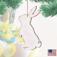 thumbnail image 2 of Designocracy Set of 2 White Easter Spring Decor Bunny Wood Ornaments G. DeBrekht, 2 of 4