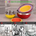 thumbnail image 4 of Gourmet Chef'S Choice Stainless Steel Mixing Bowls, Multi-Colors Set For Kitchen Prep, Rust And Corrosion-Resistant, Space Saving Design With Tight Fitting Lids, 7Pcs, 4 of 6