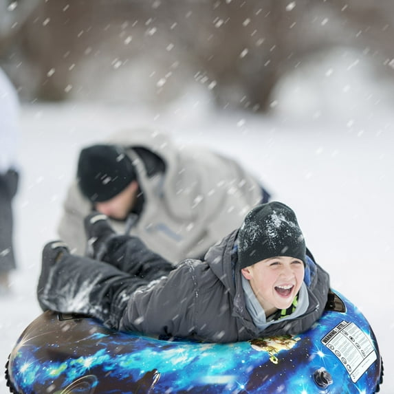 PpgejGEK Inflatable 47.2 Inch/120cm Snow Tube for Winter Fun Heavy Duty Snow Sled for Kids Adults Cold-Resistant PVC Material with Handles Outdoor Activity