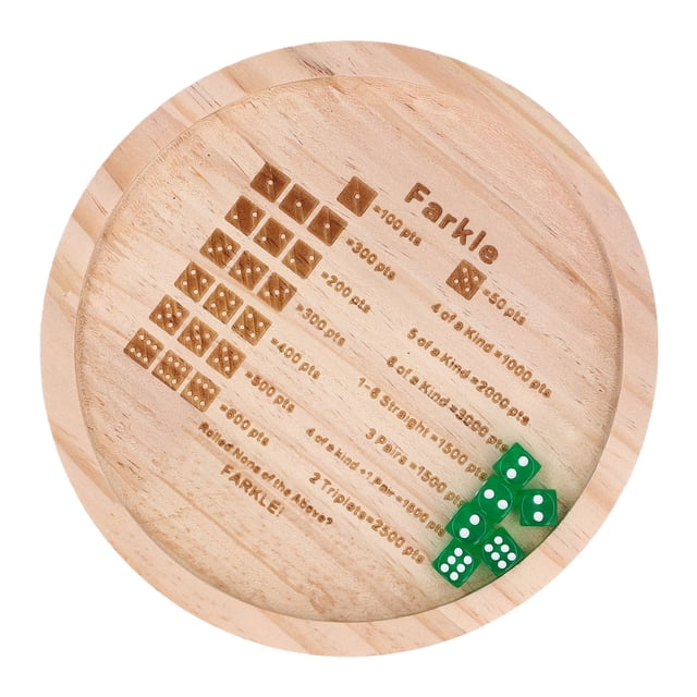 Ensemble de Jeu de Plateau Farkle Deluxe en Matériau Pin, Améliore les Habiletés Mathématiques, la Réflexion Stratégique et la Résolution de Problèmes