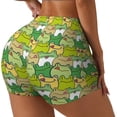 thumbnail image 2 of Xecao Cartoon Frog Print Workout Shorts for Women Soft Smooth Gym Yoga Scrunch Active Tennis Workout Running Shorts, 2 of 9