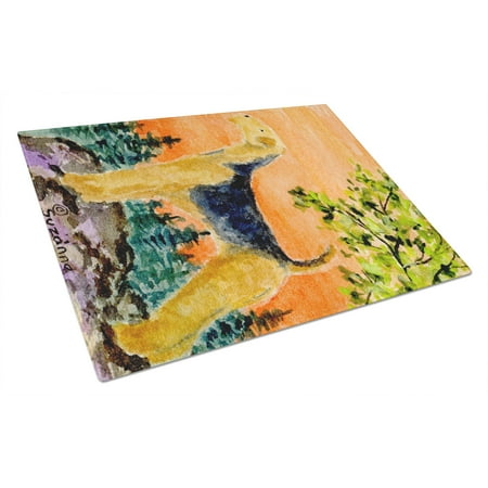 

Carolines Treasures SS8850LCB Airedale Glass Cutting Board Large 12H x 16W multicolor