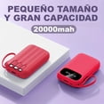 thumbnail image 3 of Mini Power Bank Genérico PB20000 Portátil Rojo 20000mAh 4 Cables USB Tipo Clet LED, 3 of 3