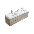 thumbnail image 7 of Bliss 72" Double Sink Nature Wood Wall Mount Modern Bathroom Vanity, 7 of 7