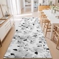 thumbnail image 3 of Hallway Runner Rug 2'x6', Grey Flowers Kitchen Runner Rugs Non-Slip Carpet Mats, Spring Watercolor Botanical Floral Leaf Plant Bedside Rugs Runners Washable Floor Carpet for Bathroom Laundry Room, 3 of 8