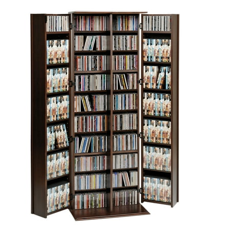 Prepac Espresso Grande Locking Media Storage Cabinet With Shaker