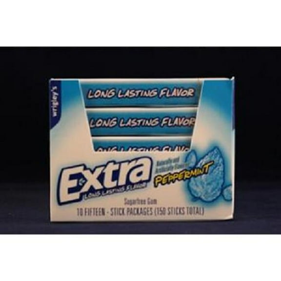 Extra Gum Plen-T-Pak Peppermint 15 Stick Each ( 10 In A Pack )