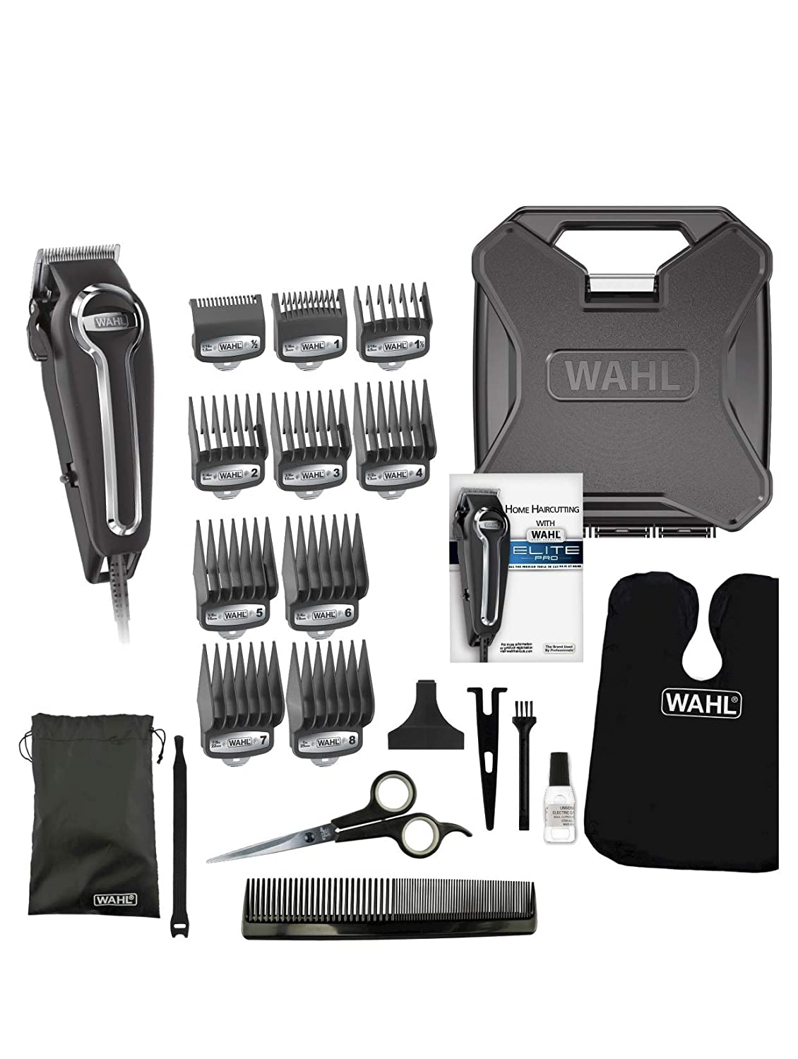 Wahl Clipper Elite Pro High-Performance Home Haircut ＆ Grooming Kit for Men Electric Hair Clipper Model 79602