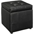 thumbnail image 2 of Modway Volt Tufted Faux Leather Square Storage Ottoman Cube In Black, 2 of 4