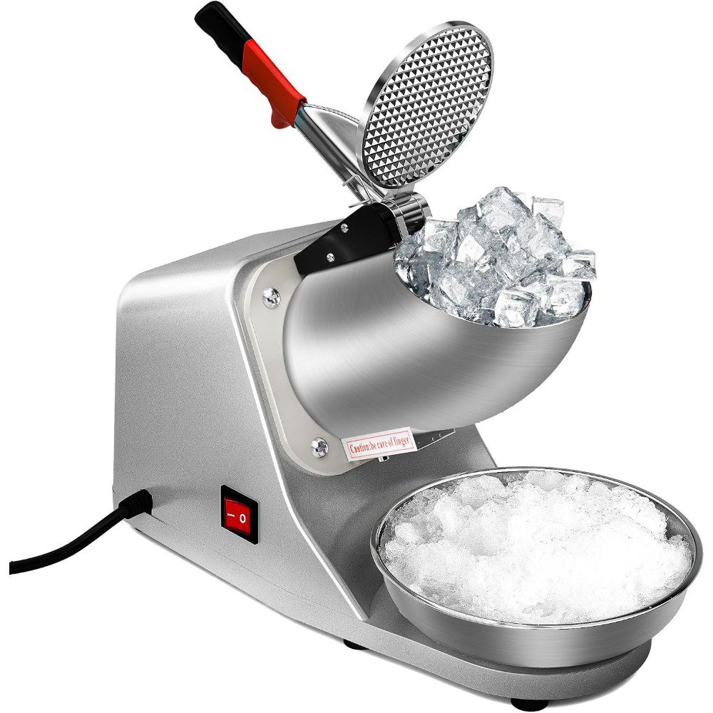 Electric Ice Crusher for Home and Commercial Use, Stainless Steel Body, Silver Color, Fast and Quiet Crushing Performance