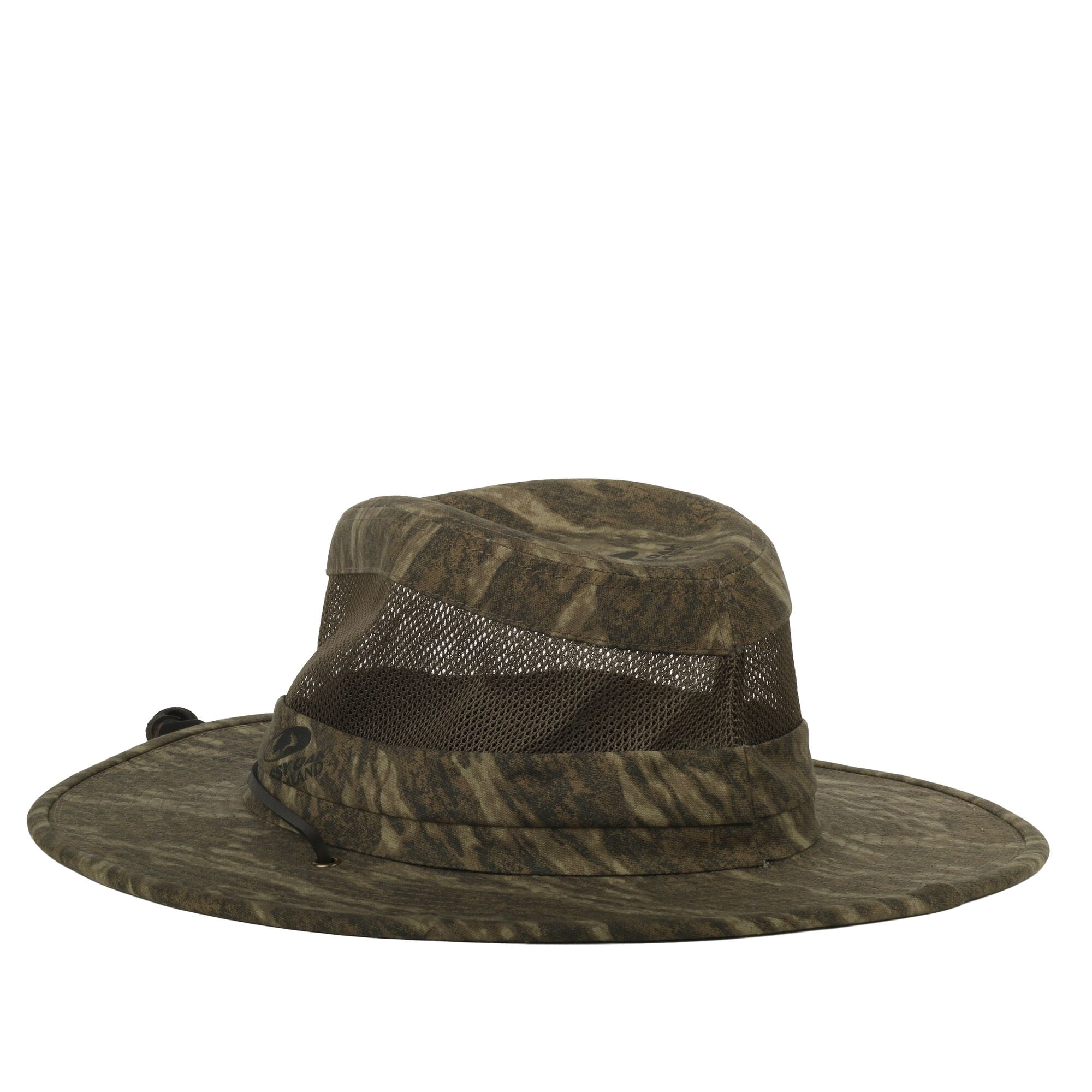 Mossy Oak® New Bottomland Camo Safari Hat – Wide Brim Mesh Crown, Adjustable, One Size