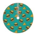 Christmas Tree Skirt, Cute Hamburger Light Blue Christmas Decorations