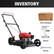 POWERSMART 18 Gas Push Lawn Mower with 144cc 4-Cycle OHV Engine,2-in-1 with Mulch and Side-Discharge, 5-Position Height