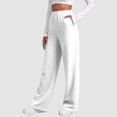 thumbnail image 5 of Sweatpants Women Wide Leg Baggy Running Sweat Pants Lounge Pants Cozy Soft Breathable Athletic Joggers with Pockets White XL, 5 of 5