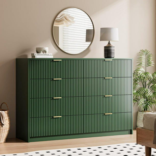 Furniway Green Dresser for Bedroom, 8 Drawer Double Dresser, Modern Chest  of Drawers for Bedroom, Living Room, Entryway and Closet, 55" L x 15.7" D x  37.4" H - Walmart Business Supplies