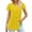 Yellow, variant on Yellow Womens Tops Short Sleeve Solid Crew Neck Pleated T-Shirts Womens Shirts