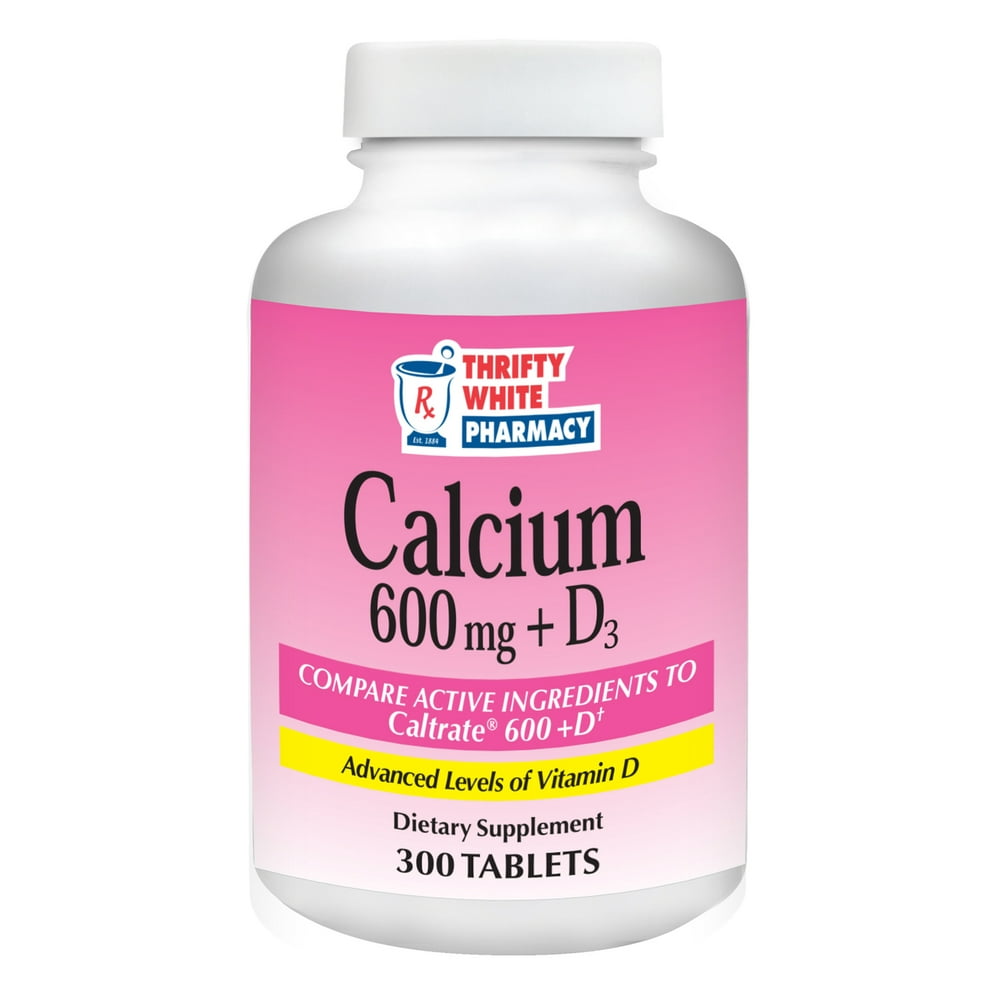 Thrifty White Calcium 600 mg + D3 300 Tablets