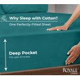 thumbnail image 5 of Royale Linens 100% Organic Cotton Fitted Sheet - Percale Weave - Super Soft Deep Pocket Bottom Sheets - Elastic Sheet King Cal Size - California King Fitted Sheets Only - (72"x84"+15", Teal), 5 of 9