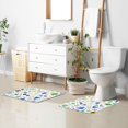 thumbnail image 6 of Yayeee Bath Rug for Bathroom Floor Non Slip Rectangle Fluffy Soft Absorbent Mat, 16"x24", Blue Simple Shapes, 6 of 7