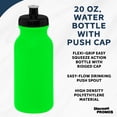 thumbnail image 3 of Water Bottle with Push Cap 20 oz. Set of 6, Bulk Pack - Reusable, Leak Proof, Perfect for Gym, Hiking, Camping, Outdoor Sports - Neon Green, 3 of 5