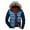 Blue, variant on Christmas Casual Aoochasliy Mens Coats Outerwear Hooded Collar Winter Casual Padded Cotton Jacket