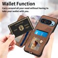 thumbnail image 6 of Asuwish Phone Case for Google Pixel 9/9 Pro 5G Wallet Cell Cover with Tempered Glass Screen Protector Slim Lanyard Wrist Strap RFID Ring Stand Credit Card Holder Slot Pixel9 9Pro Nine Women Men Brown, 6 of 10