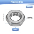 thumbnail image 3 of Uxcell Lot de 5 Raccord Hexagonal en Fonte, Filetage Femelle G1/4 Acier Inoxydable, 3 of 6