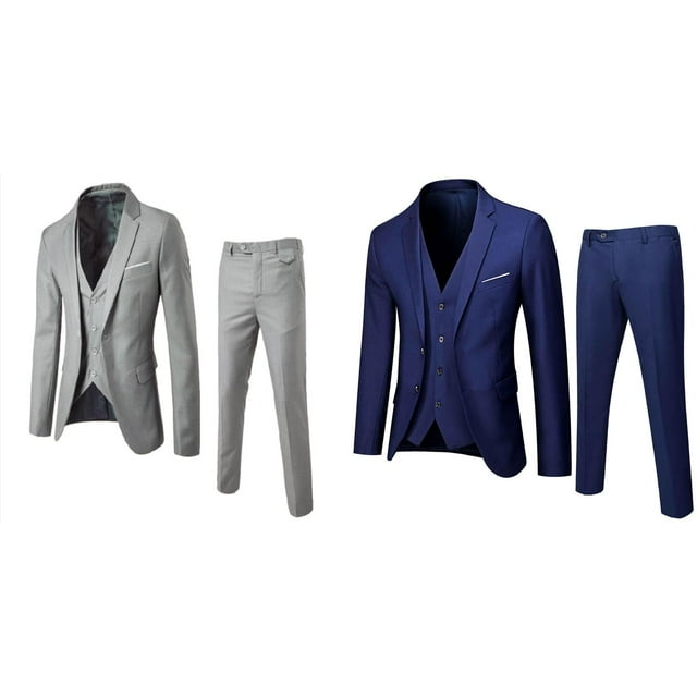 (Lot de 2) Rinsvye Veste Formelle pour Garçons pour Entretien d'Embauche, Costume Élégant Noir pour Enfants
