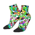 thumbnail image 2 of Bingfone Colorful Tie Dye Stained Glass Design Patterned Men'S Women'S Casual Cotton Socks, 2 of 9