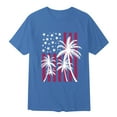thumbnail image 2 of Caqnni Men's Graphic T-Shirts USA Flag T-Short Sleeve American Patriotic Crewneck Casual Regular Tee Shirts (Blue,M), 2 of 4