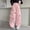 Pink, variant on Girls Cargo Pants, Elastic Waist Wide Leg Star Patch Multi Pockets Casual Pants Size 4T