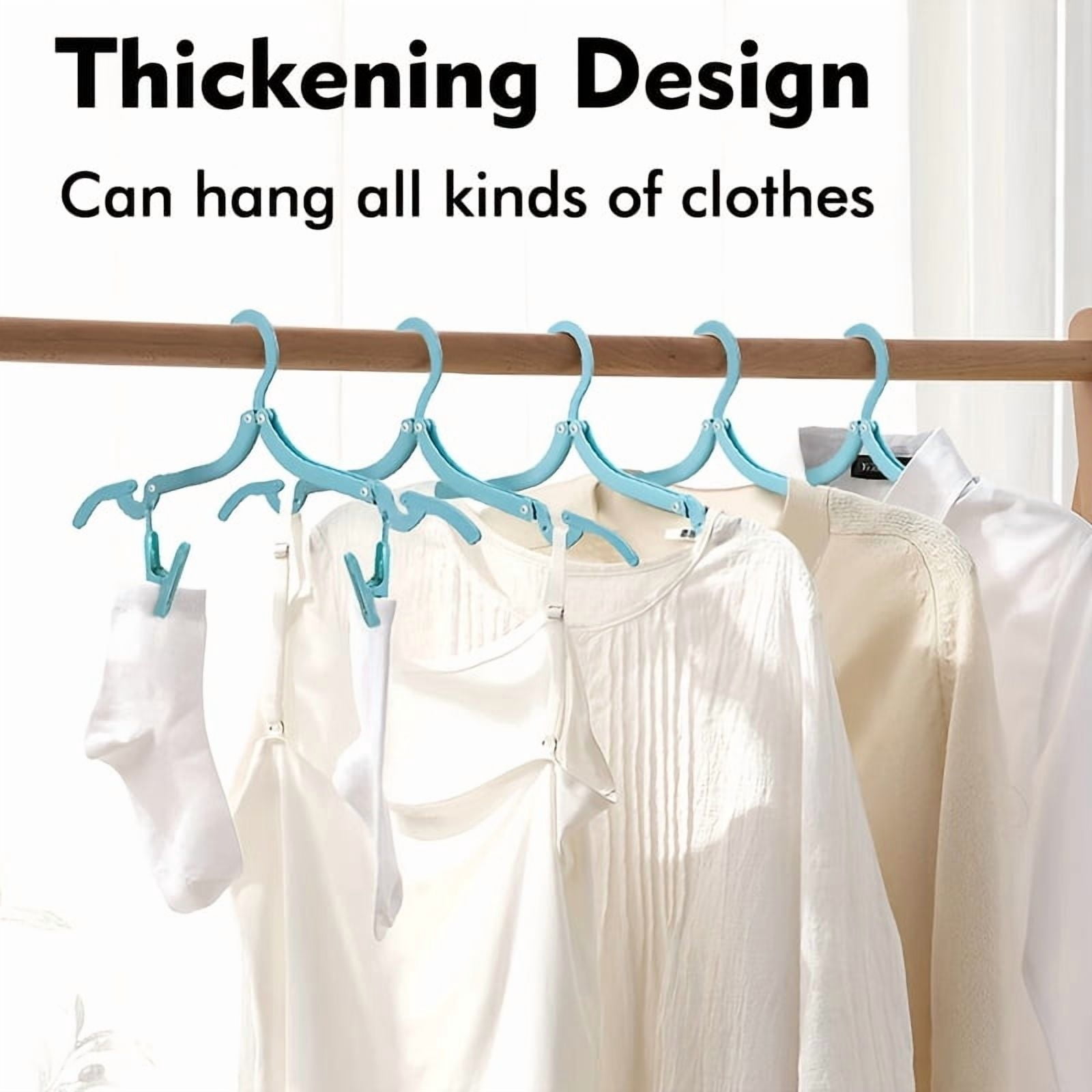 19 Essential Items for Cruise Travel: Includes 6 Foldable Hangers And 12 Clips + 1 Storage Bag, a Portable Travel Hanger Set with a Storage Bag