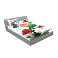 thumbnail image 2 of Ambesonne Colorful Fitted Sheet & Pillow Sham Set, Flowering Plant Butterfly, Queen, Multicolor, 2 of 2