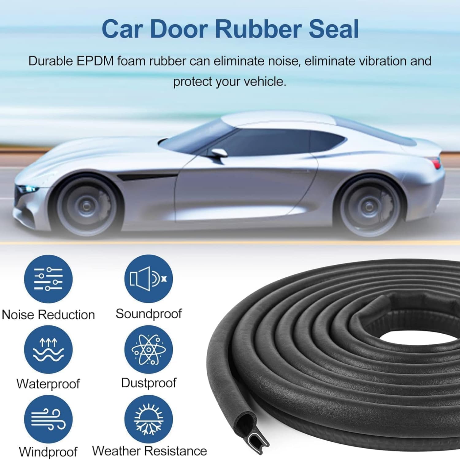 Automotive Door Weather Stripping 70Ft Car Door Rubber Edge Trim Seal Strip Gasket with Top Bulb Easy to Install for Car Bus Camper Boat RV Truck Doors and Home Applications