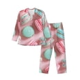thumbnail image 1 of Balery Pastel Macarons Delight Pijama para Hombre de Dos Piezas con Manga Larga, Conjunto de Dormir y Descanso Suave con Bolsillos-Medium, 1 of 7