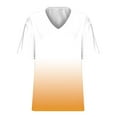 thumbnail image 4 of ZQGJB Oversized T-Shirts for Women Plus Size Casual Summer Short Sleeve V Neck Tie Dye Gradient Print Tshirt Tops Loose Fit Comfy Baggy Tunic Tees Blouse Orange M, 4 of 5