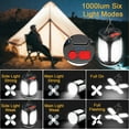thumbnail image 4 of Linterna de camping LED de 4500 mAh, lámpara solar recargable por USB, 6 modos de iluminación, luz de camping plegable de 360°, luz de camping SOS IPX5 impermeable, luz de tienda de campaña para, 4 of 5