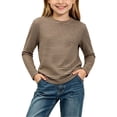 thumbnail image 6 of Spazoro Boys Long Sleeve T-Shirt with Crew Neck, Lightweight Stretchy Striped Breathable Casual Tee Shirts for Daily Wear Brown Size 11-14, 6 of 6