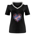 thumbnail image 4 of Fiudx Ofertas Flash Del Día Blusa de Manga Corta con Hombros Descubiertos y Estampado Informal para Mujer a La Moda, 4 of 4