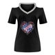 thumbnail image 4 of Blusas de Manga Corta para las Mujeres Impresión Casual de la Parte Superior Del Hombro, Camiseta de Verano con Cuello en V para Diario, Fiesta Y Vacaciones, 4 of 4