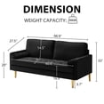 thumbnail image 3 of S-HOME 65-Inch Minimalist Velvet Sofa With Metal Legs And Cushions For Stylish Living Room Or Bedroom Décor，Black, 3 of 6