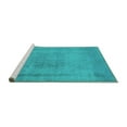 thumbnail image 2 of Ahgly Company Machine Washable Indoor Square Oriental Turquoise Blue Industrial Area Rugs, 5' Square, 2 of 4