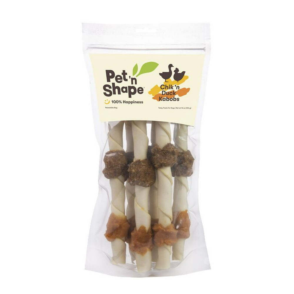 Pet 'n Shape Chik 'n Duck Sweet Potato Kabobs AllNatural Chicken and Duck Wrapped Rawhide Dog