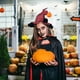 thumbnail image 5 of HWRETIE Sombrero de bruja para fiesta de Halloween con cubierta facial de encaje,sombrero de disfraz de tafetán de poliéster estilo mago para disfraces de Halloween y fiestas temáticas, 5 of 6