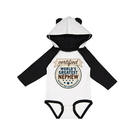 

Inktastic Certified World s Greatest Nephew Accept No Substitutes Gift Baby Boy Long Sleeve Bodysuit