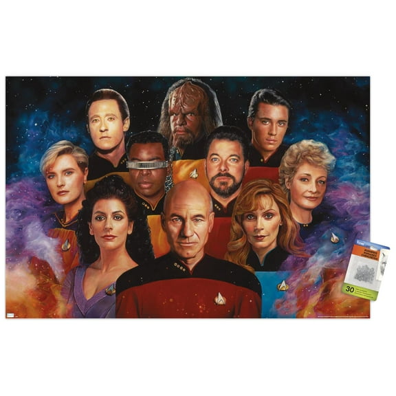 Star Trek: The Next Generation - Nicky Barkla Illustration Wall Poster with Pushpins, 22.375" x 34"
