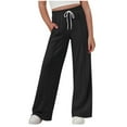 thumbnail image 2 of Sweatpants for Girls 14-16 Kids Girls Wide Leg Sweatpants High Waisted Drawstring Baggy Pants Casual Athletic Joggers Sweat Pants, 2 of 5