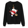 thumbnail image 3 of Femmes de Noël Pull-Over Hoodie Soft Outwear Manches Longues Fermeture Blouse Graphique Imprimé Sweat-Shirt de Mode Col Rond Hiver Cardigan Veste Mi-Longue, 3 of 6