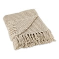 thumbnail image 2 of DII Collection Zig Zag Throw Coton Tissé Moderne, 50x60, Pierre, 2 of 15